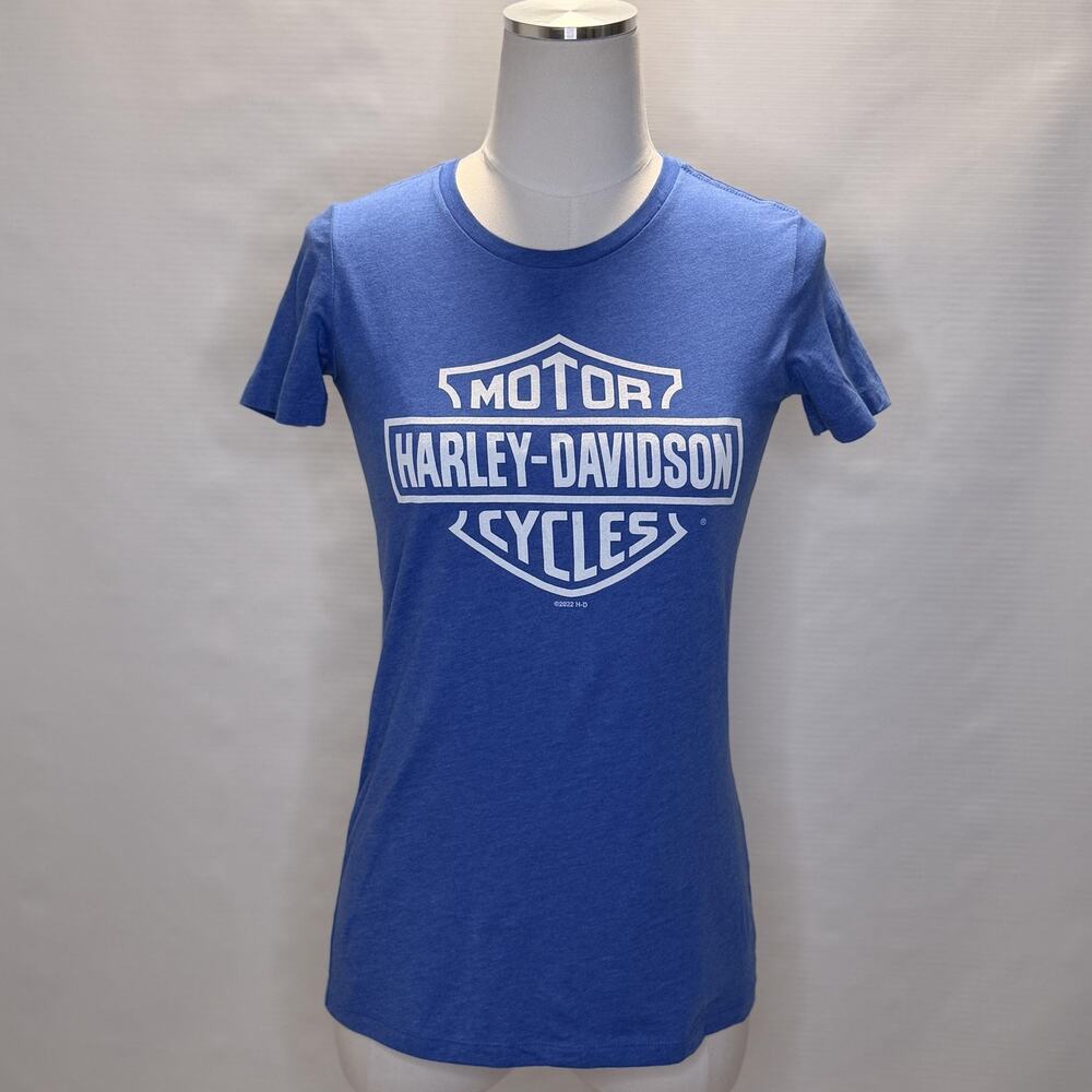 Harley-Davidson Shirt Womens Medium Blue Crewneck Las Vegas Nevada Graphic Tee